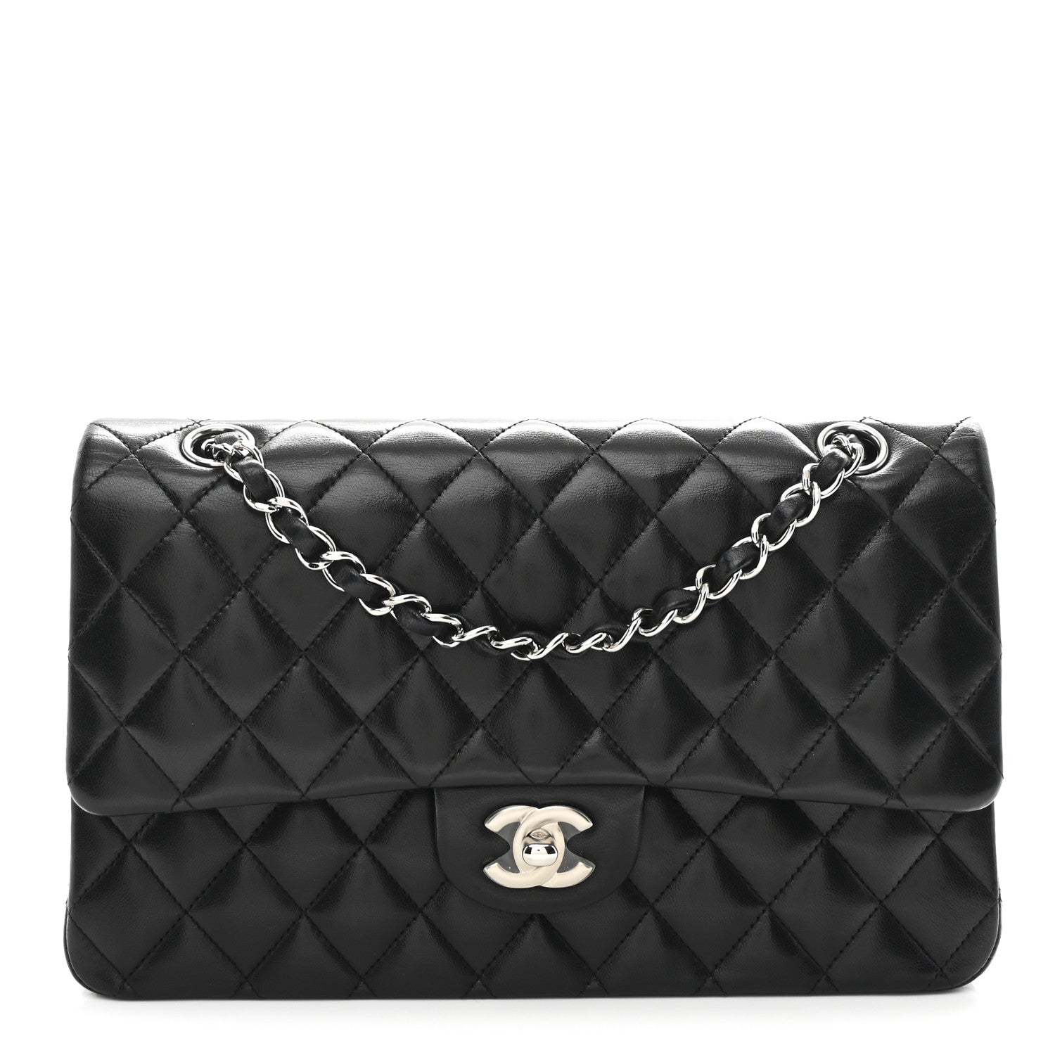Chanel Lambskin Quilted Medium Double Flap Black 1 of 10