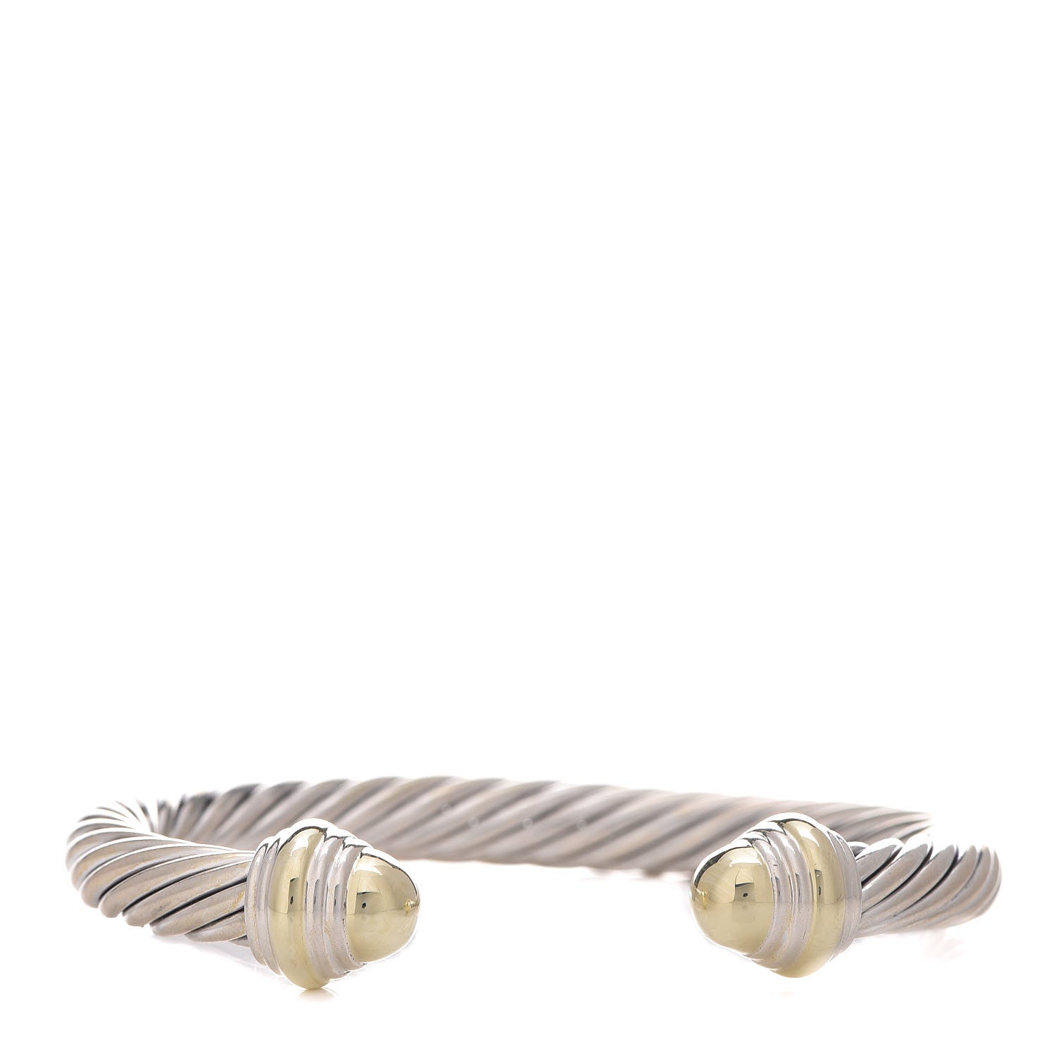David Yurman Sterling Silver 14K Yellow Gold 7mm Cable Classics Bracelet 1 of 5