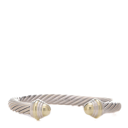 David Yurman Sterling Silver 14K Yellow Gold 7mm Cable Classics Bracelet 1 of 5