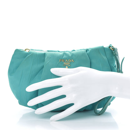 Prada Tessuto Nylon Wristlet Clutch Turchese 2 of 10