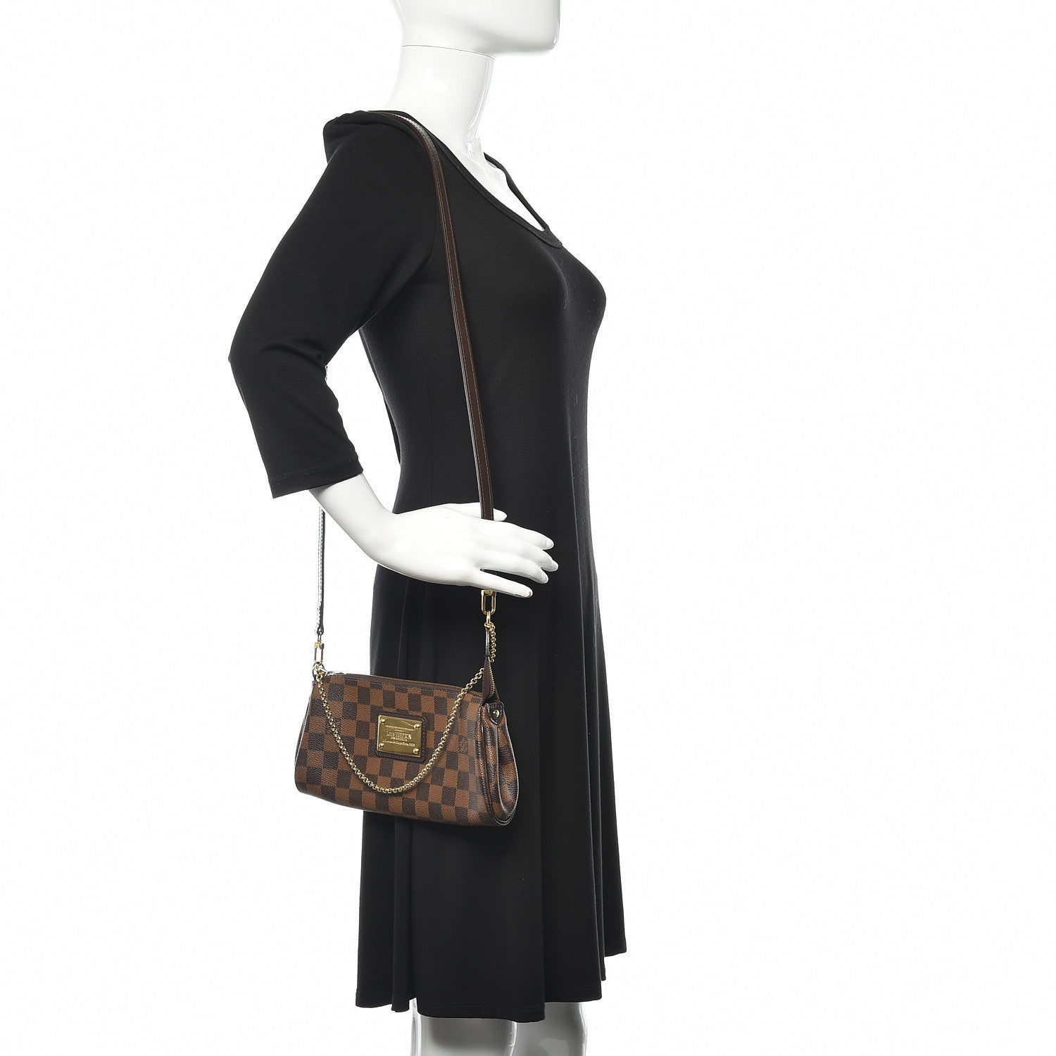 Louis Vuitton Damier Ebene Eva Clutch 2 of 10