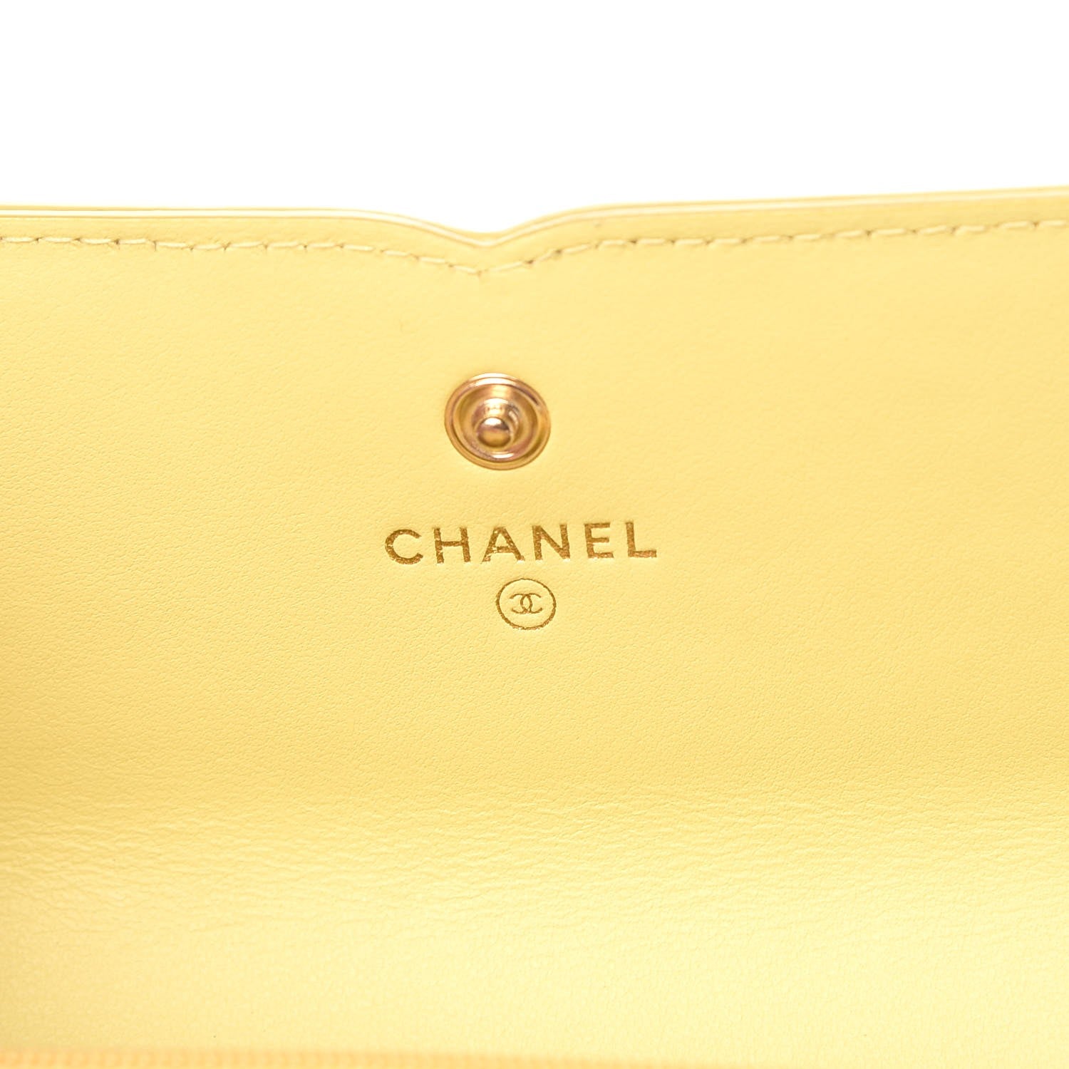 Chanel Caviar Timeless CC Large Gusset Flap Wallet Yellow 6 of 8