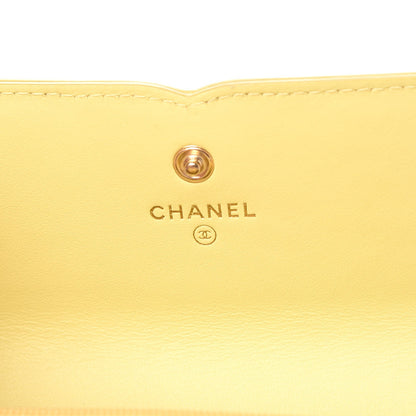 Chanel Caviar Timeless CC Large Gusset Flap Wallet Yellow 6 of 8