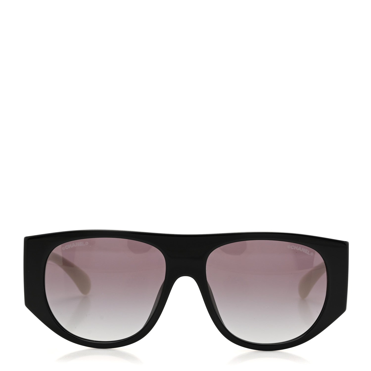 Chanel Acetate Quilted CC Pilot Sunglasses 71465 White Black 2 of 8