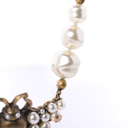 Gucci Crystal Pearl GG Sylvie Bee Necklace 6 of 8