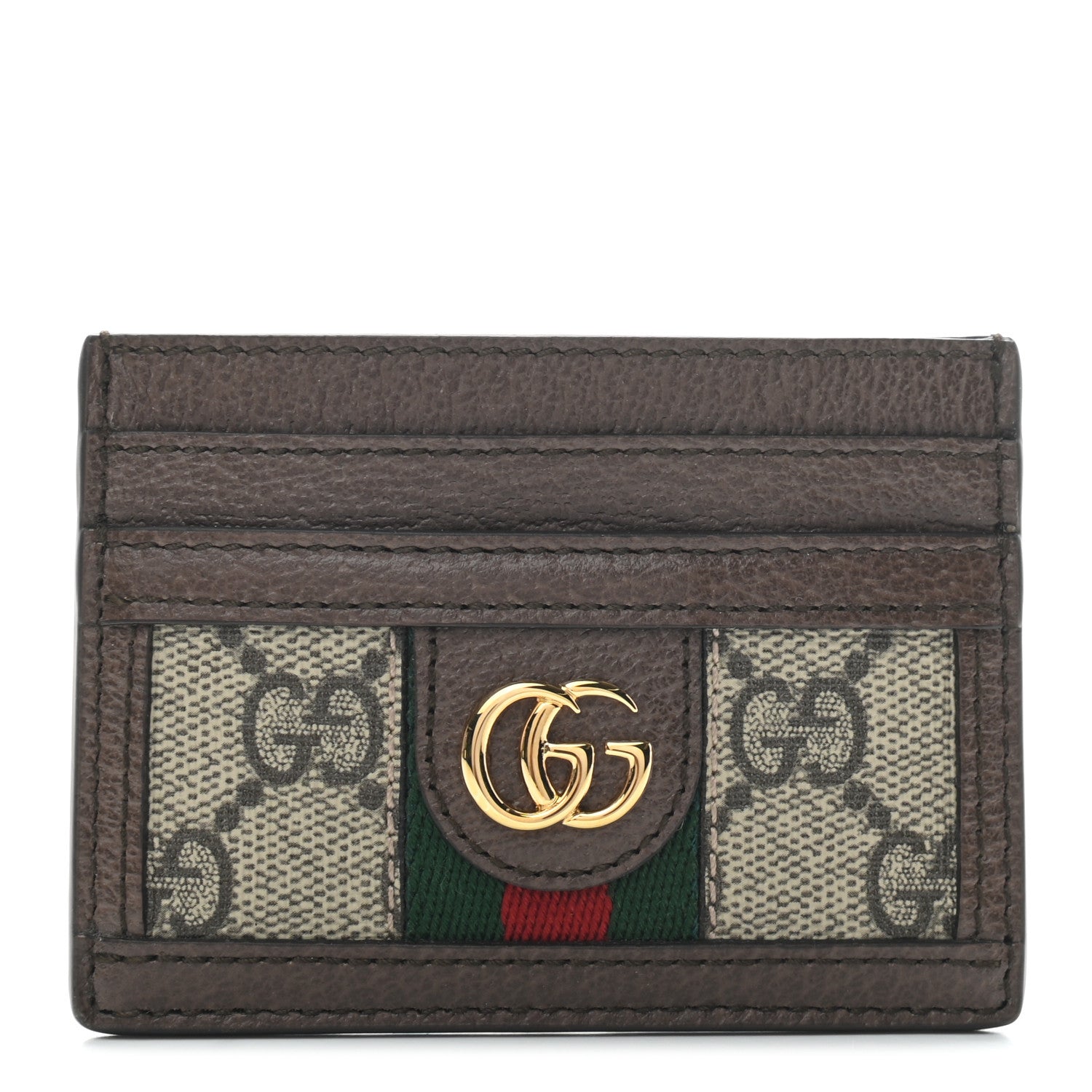 Gucci GG Supreme Monogram Ophidia Card Holder Brown 1 of 6