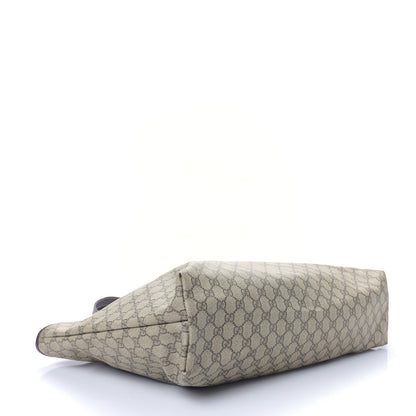 Gucci GG Supreme Monogram Medium Zippered Shopping Tote Dark Brown 4 of 9