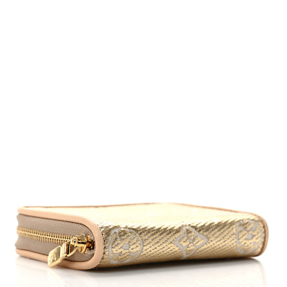 Louis Vuitton Lurex Jacquard Monogram Zippy Coin Purse Beige 4 of 7