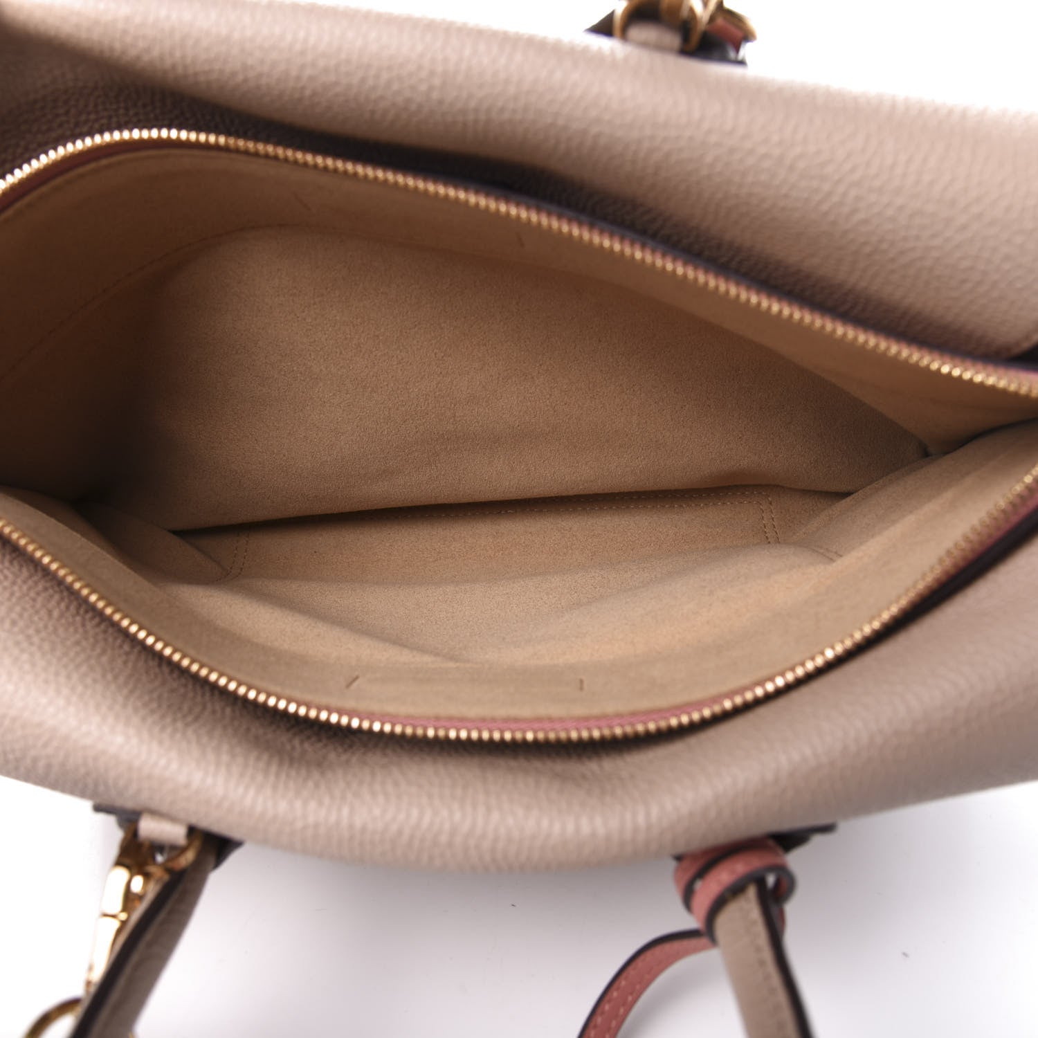 MCM Grained Calfskin Medium Milla Tote Taupe Pink 8 of 11