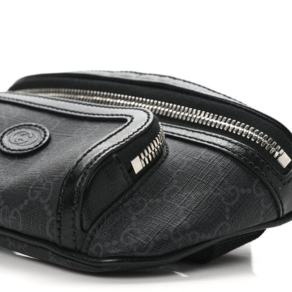 Gucci GG Supreme Monogram Textured Calfskin Retro Interlocking G Belt Bag Black 8 of 8