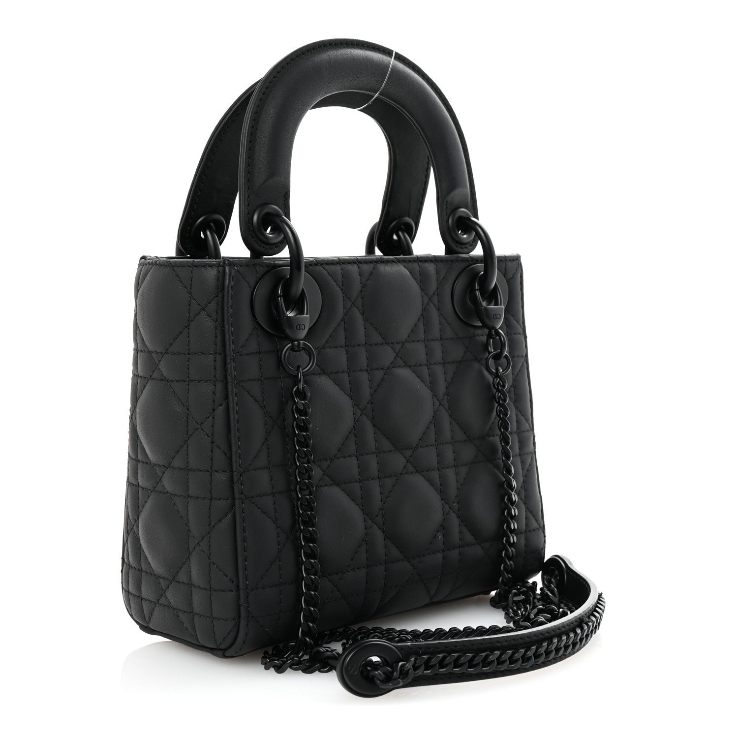 Christian Dior Ultra Matte Calfskin Cannage Mini Lady Dior Black 3 of 9