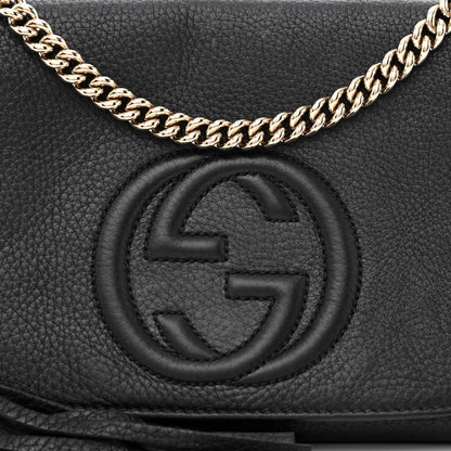 Gucci Pebbled Calfskin Medium Soho Flap Crossbody Black 8 of 10