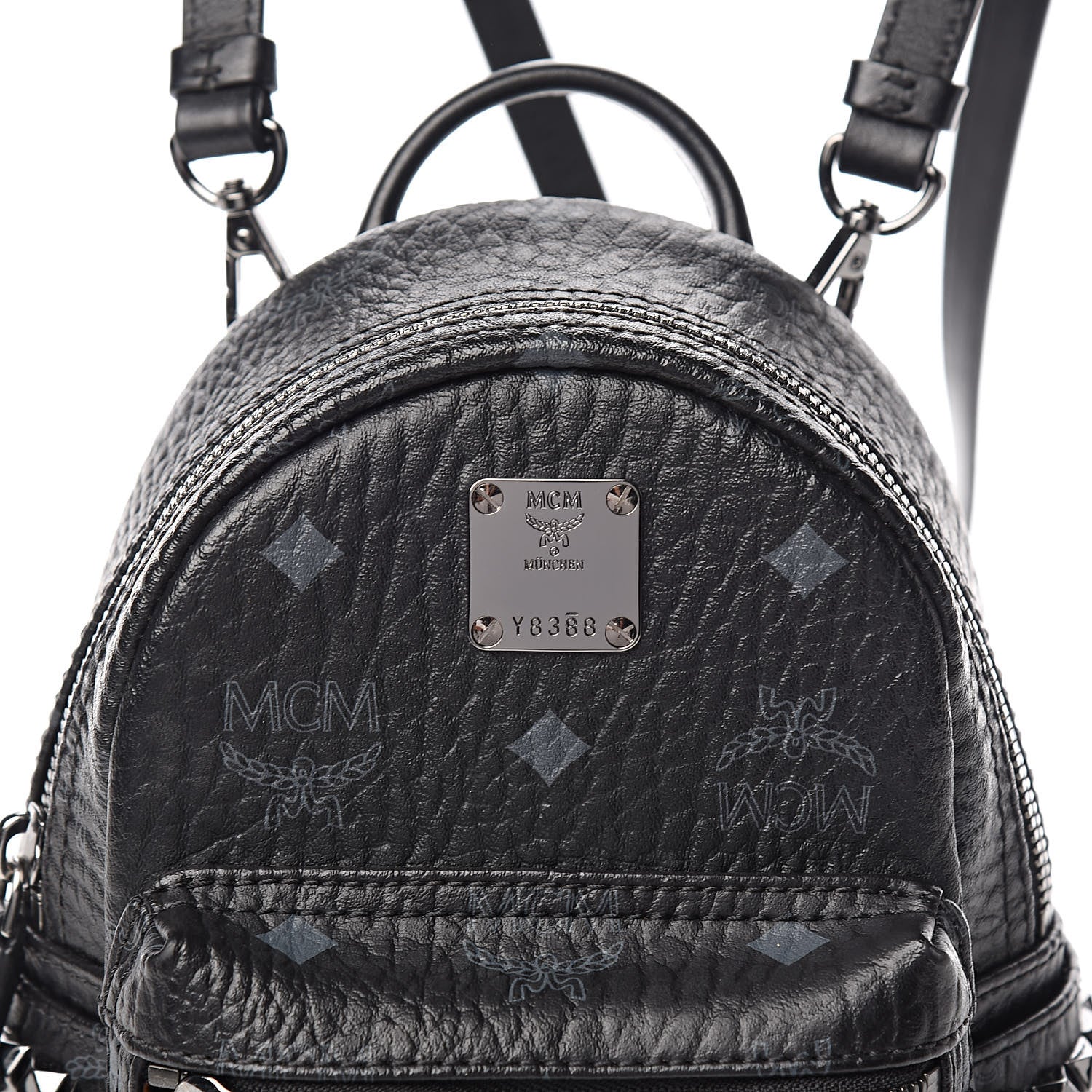 MCM Visetos Side Stud X-Mini Stark Bebe Boo Backpack Black 11 of 11