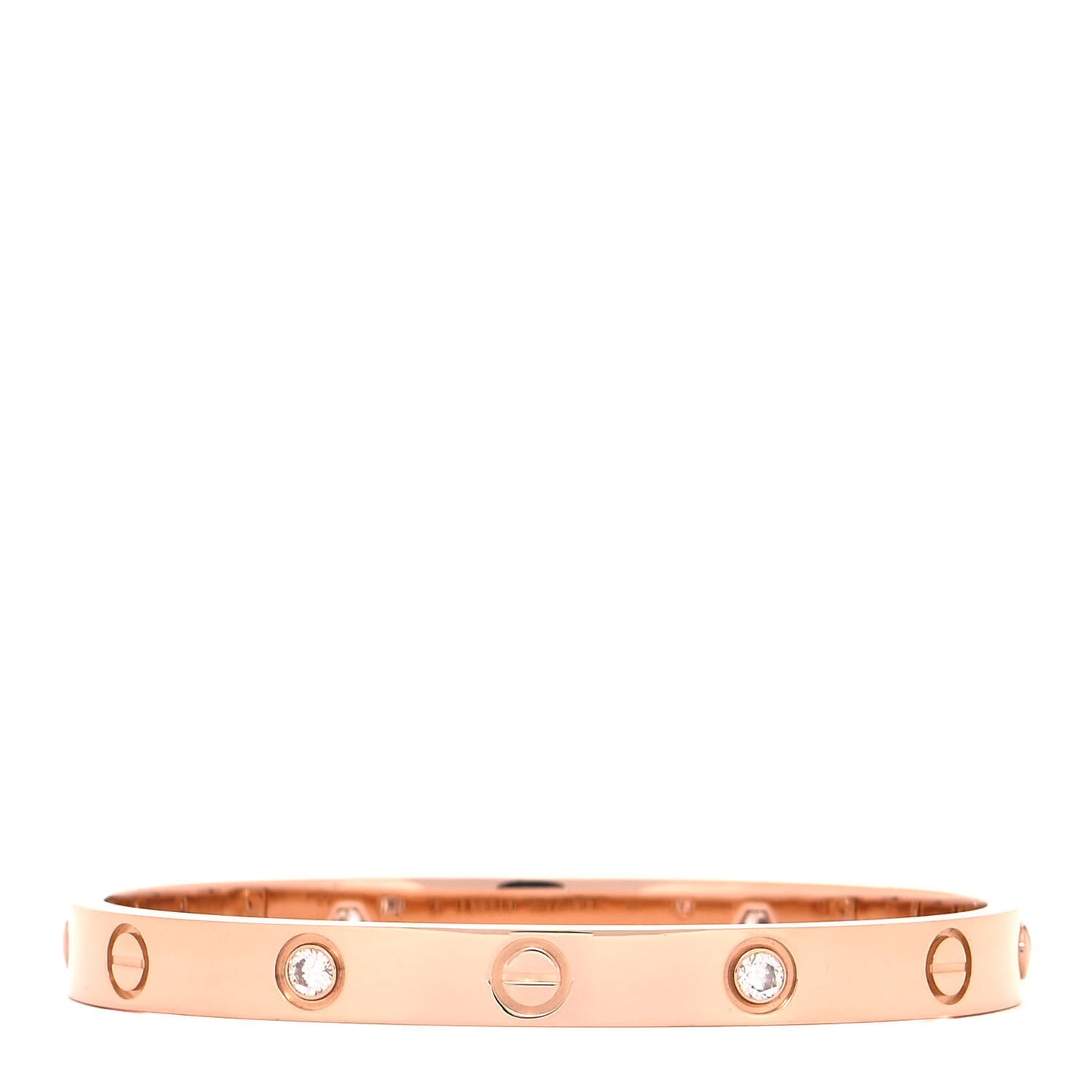 18K Pink Gold 4 Diamond LOVE Bracelet 16