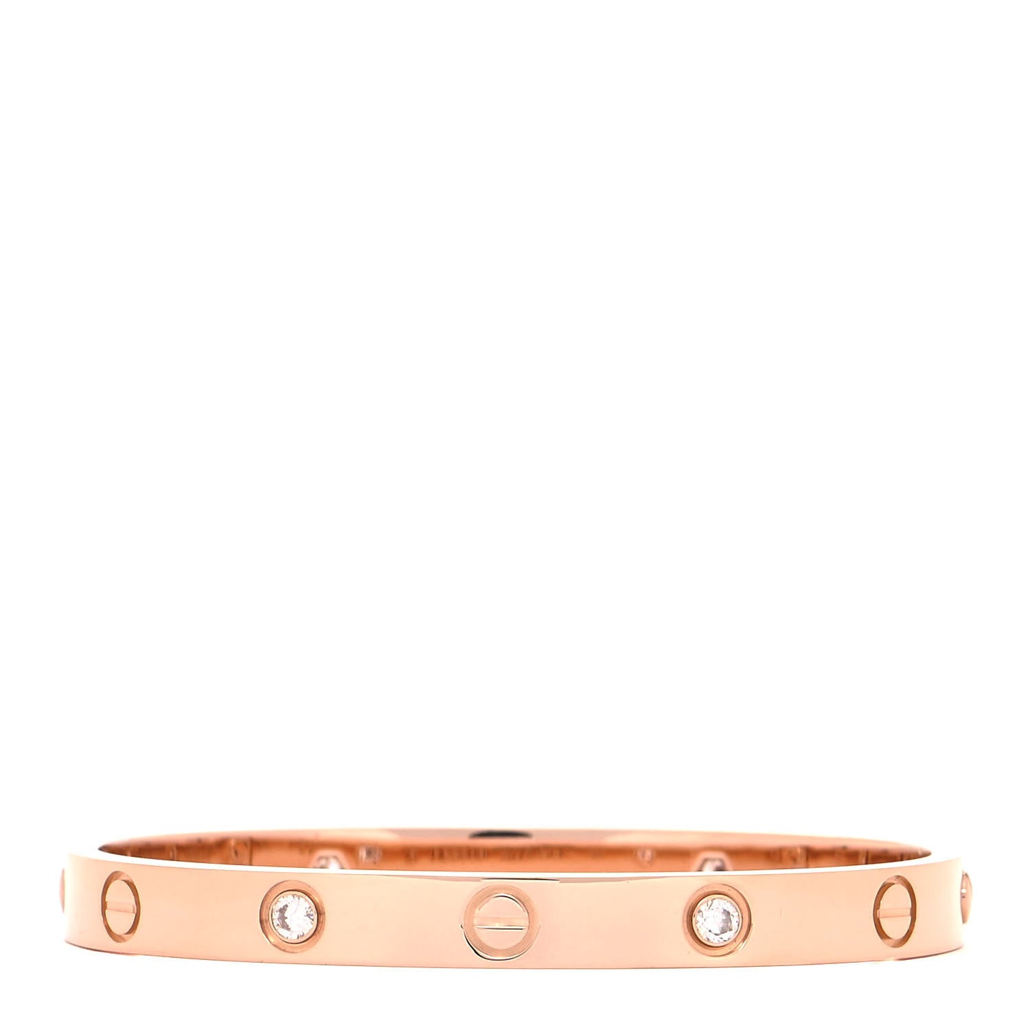 Cartier 18K Pink Gold 4 Diamond LOVE Bracelet 16 1 of 6