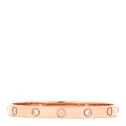 Cartier 18K Pink Gold 4 Diamond LOVE Bracelet 16 1 of 6