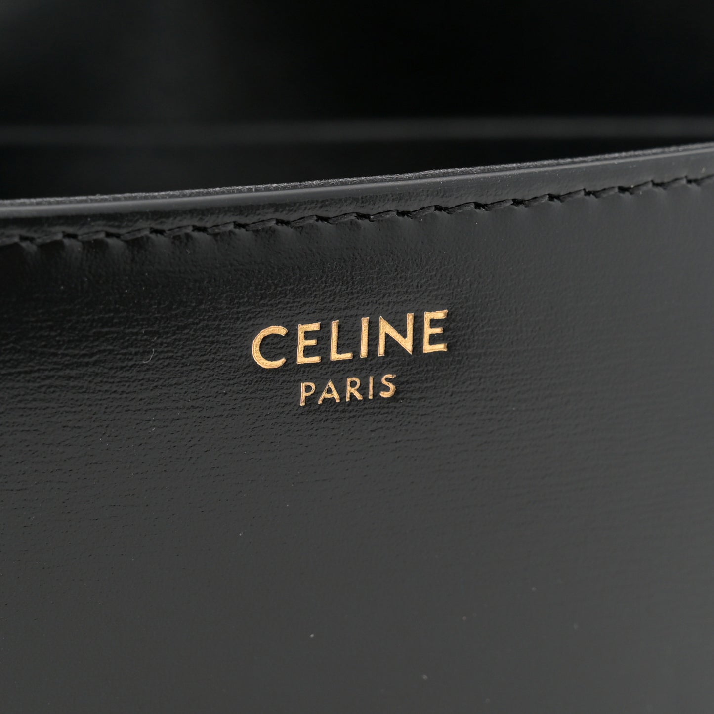 Shiny Calfskin Triomphe Shoulder Bag Black