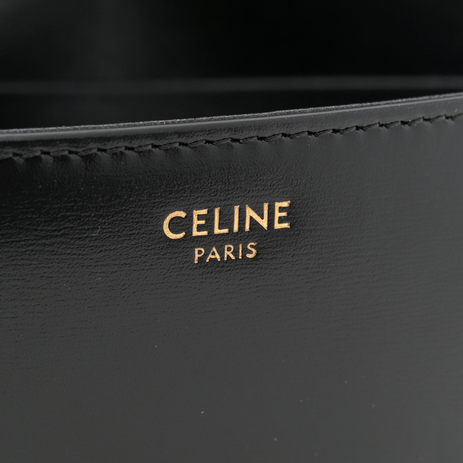 Celine Shiny Calfskin Triomphe Shoulder Bag Black 6 of 10