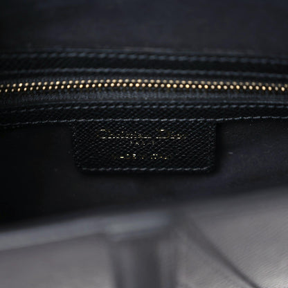 Christian Dior Grained Calfskin Saddle Bag Black 8 of 13
