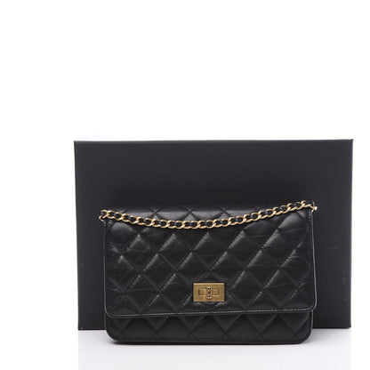 Chanel Aged Calfskin Quilted Reissue Wallet On Chain WOC Black 11 of 11