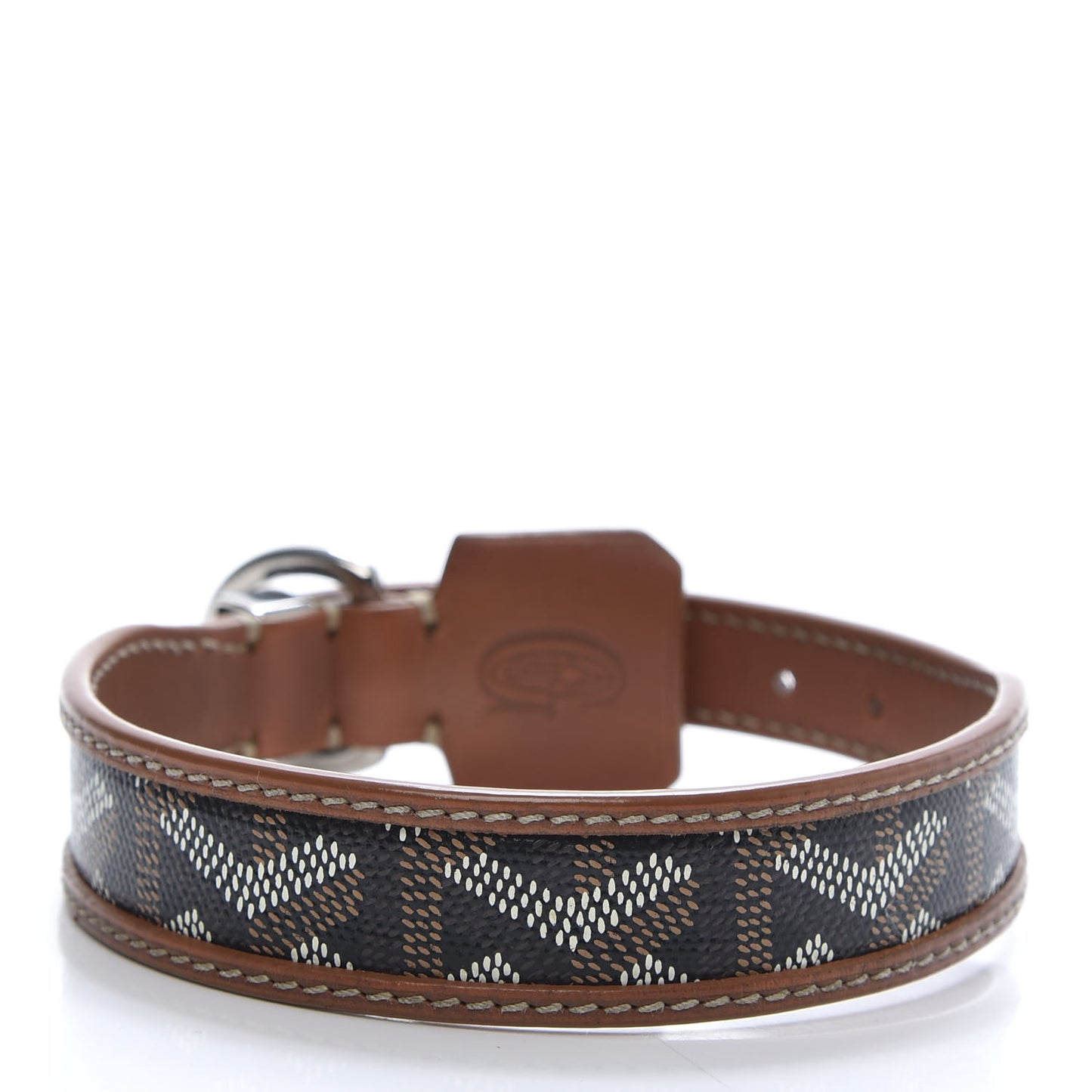 Goyardine Dog Collar Black Gold