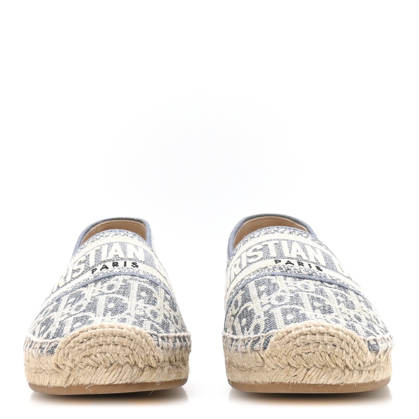 Oblique Chambray Raffia Effect Granville 15mm Espadrilles 38.5 Chambray Blue Ecru