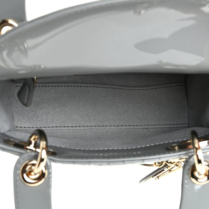 Christian Dior Patent Cannage Mini Lady Dior Grey Stone 5 of 12