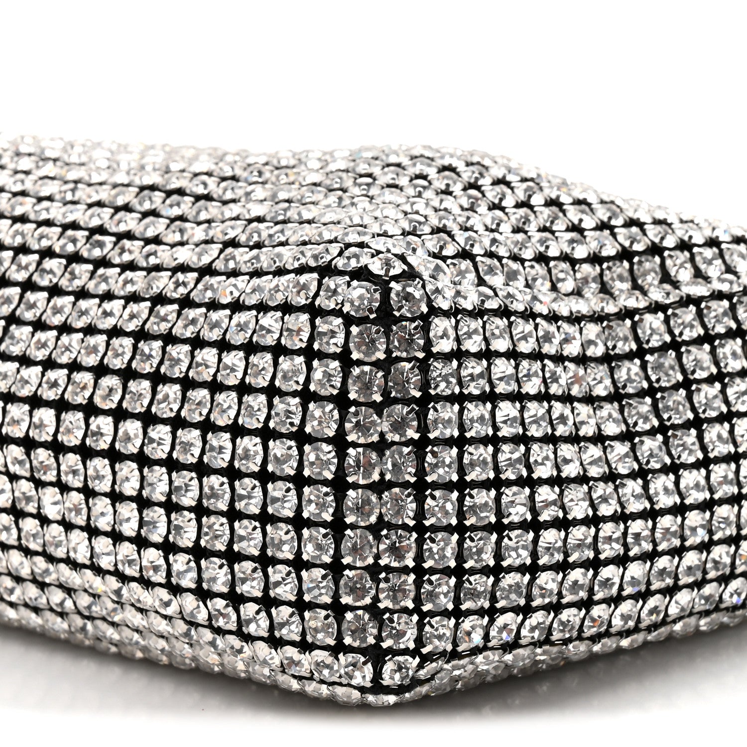 Alexander Wang Mesh Crystal Rhinestone Mini Heiress Pouch Black Silver 8 of 10
