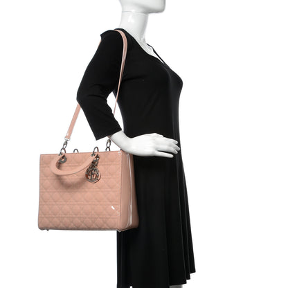 Christian Dior Patent Cannage Large Lady Dior Light Pink 2 of 19