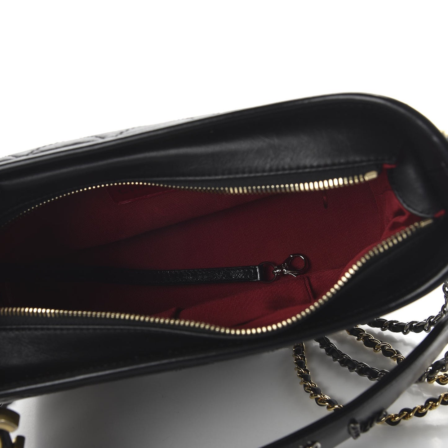 Aged Calfskin Quilted Small Gabrielle Logo Hobo Black