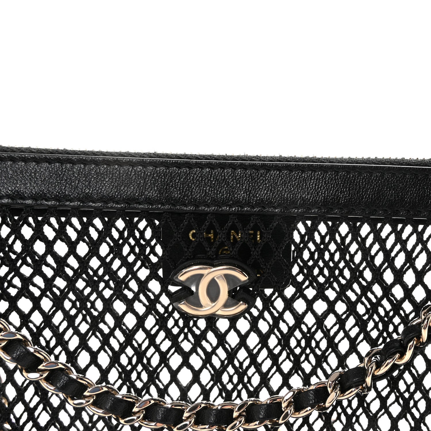 Chanel Mesh Shiny Lambskin Chain Hobo Black 9 of 11