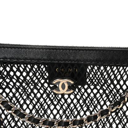 Chanel Mesh Shiny Lambskin Chain Hobo Black 9 of 11