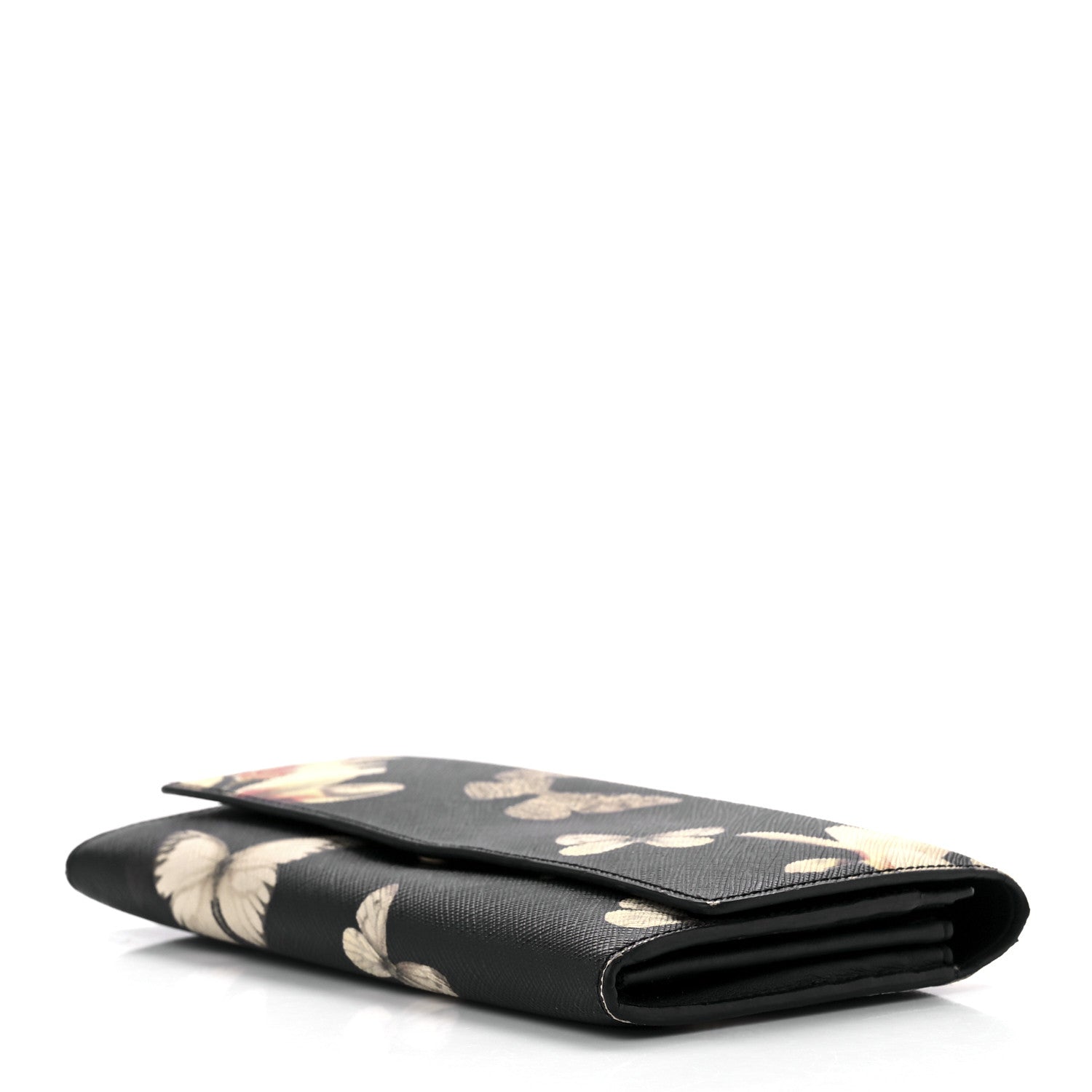 Givenchy Textured Coated Canvas Magnolia and Moth Flap Wallet Black 9 of 13