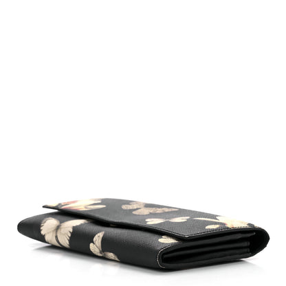 Givenchy Textured Coated Canvas Magnolia and Moth Flap Wallet Black 9 of 13