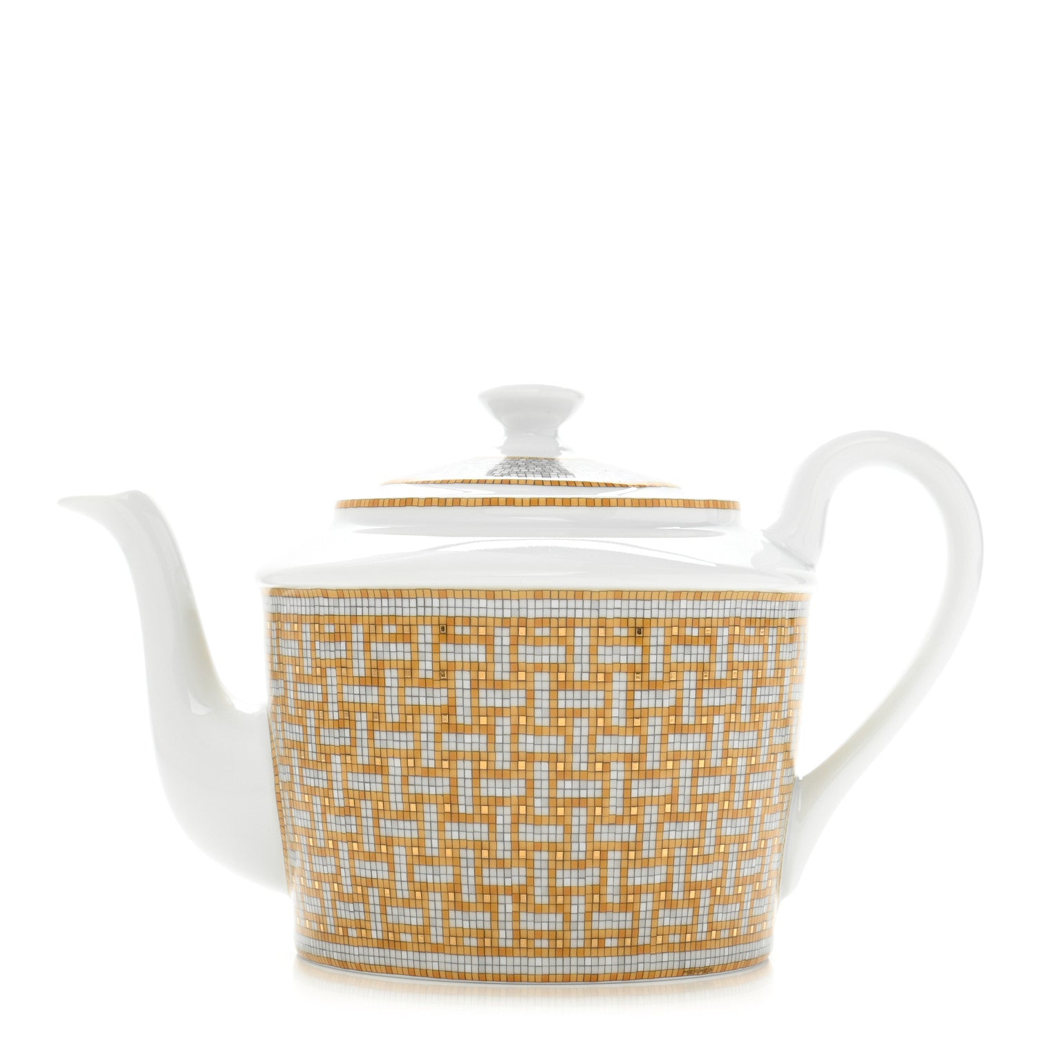 Hermes Porcelain 24 Gold Mosaique Teapot 1 of 8