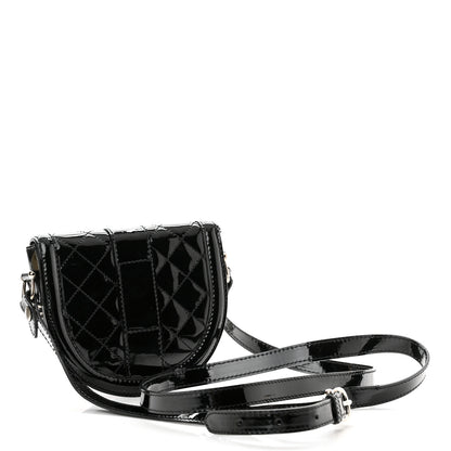 Burberry Patent Calfskin Quilted Mini Crossbody Bag Black 3 of 11