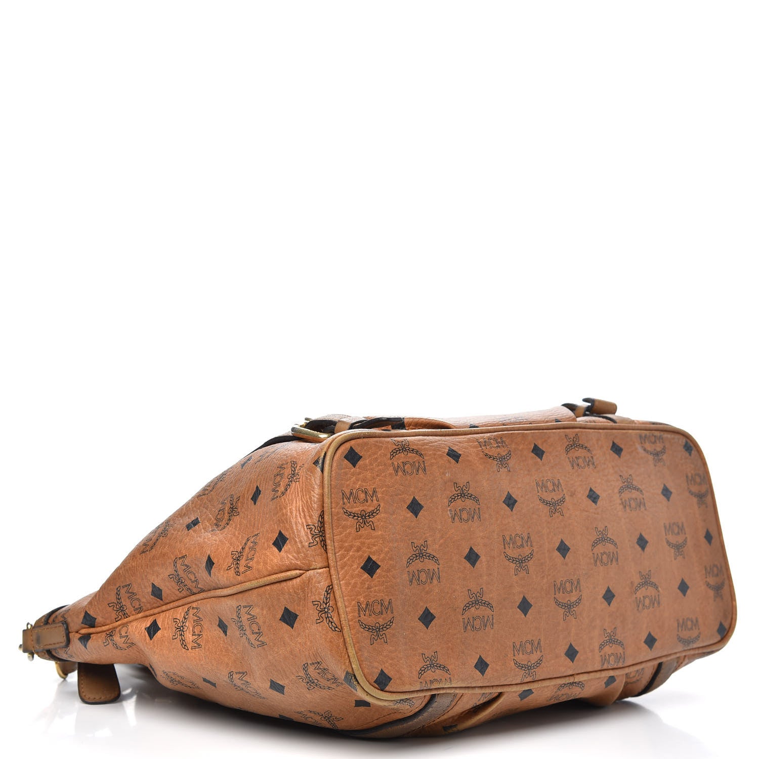 MCM Visetos Medium Essentials Shopper Tote Cognac 4 of 16