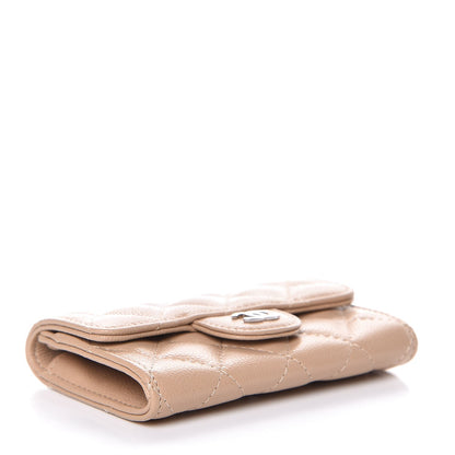 Chanel Caviar Quilted Card Holder Wallet Beige 4 of 9