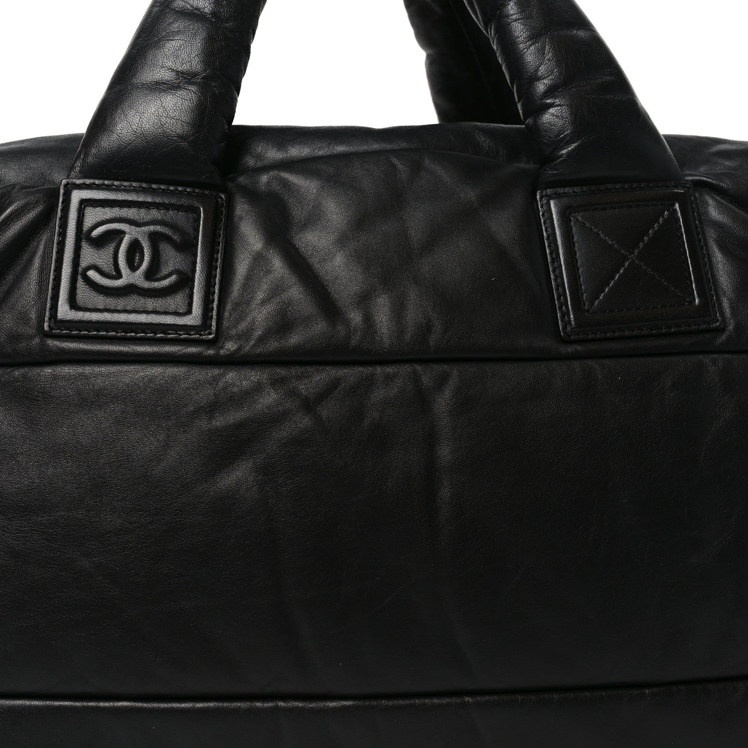 Chanel Lambskin Quilted Extra Large Coco Cocoon Reversible Tote Black 8 of 10