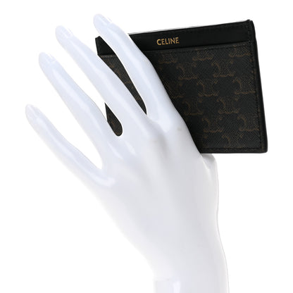 Celine Triomphe Canvas Card Holder Black 2 of 9