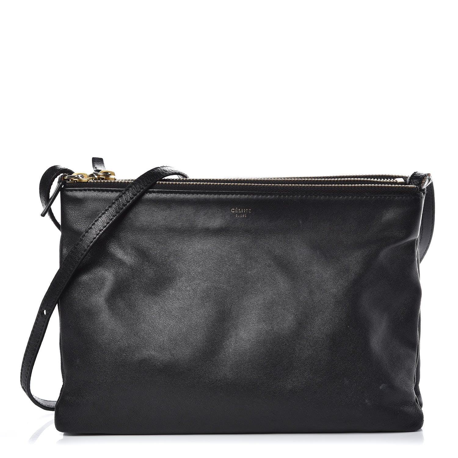 Celine Lambskin Small Trio Crossbody Bag Black 1 of 16