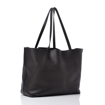 Mansur Gavriel Tumbled Calfskin Large Shopping Tote Black 3 of 9