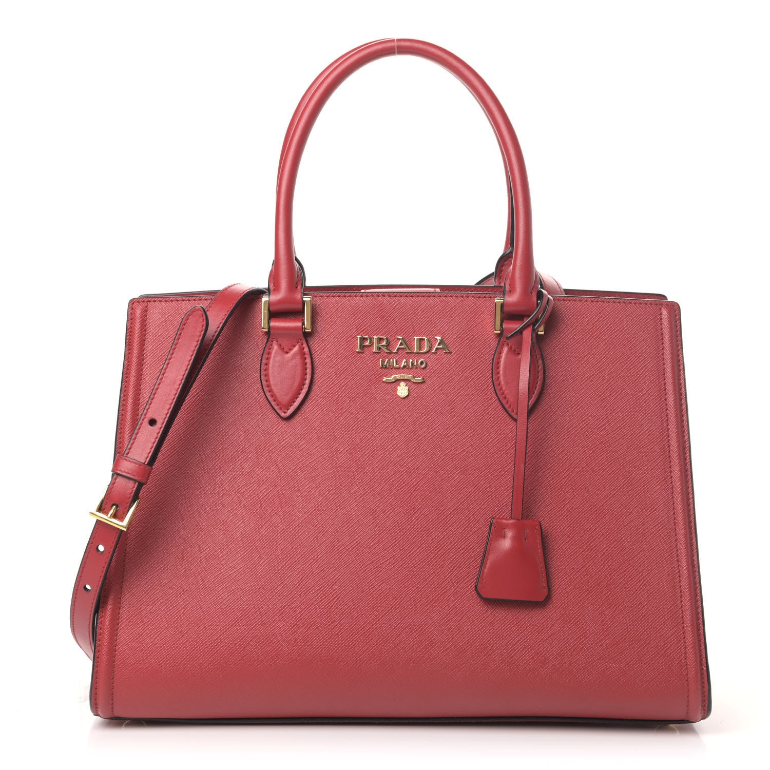 Prada Saffiano Soft Calfskin Tote Fuoco 1 of 6