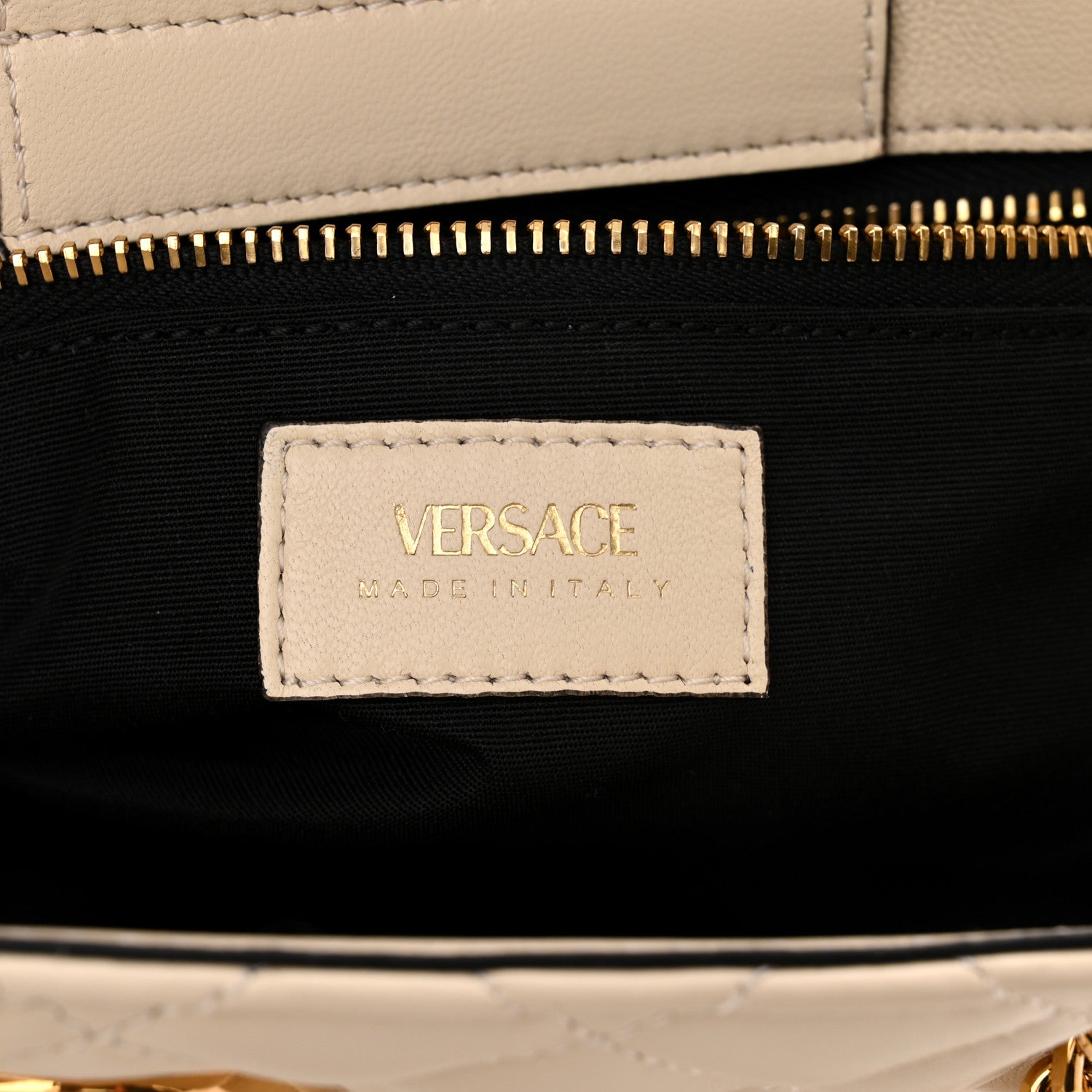 Versace Nappa Quilted Medusa Chain Shoulder Bag Beige 6 of 9