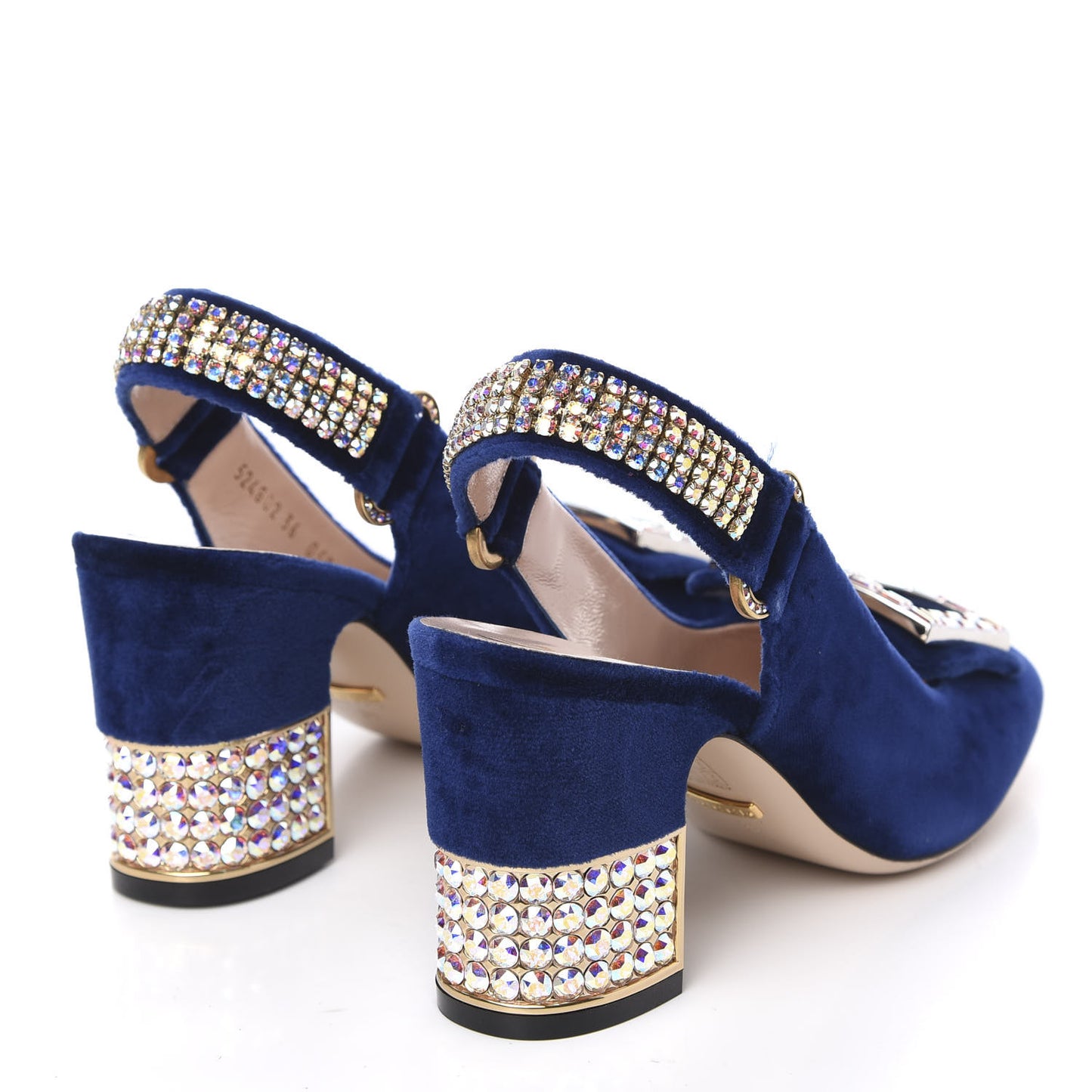 Velvet Crystal Square G Madelyn Slingbacks 36 Cobalt Blue