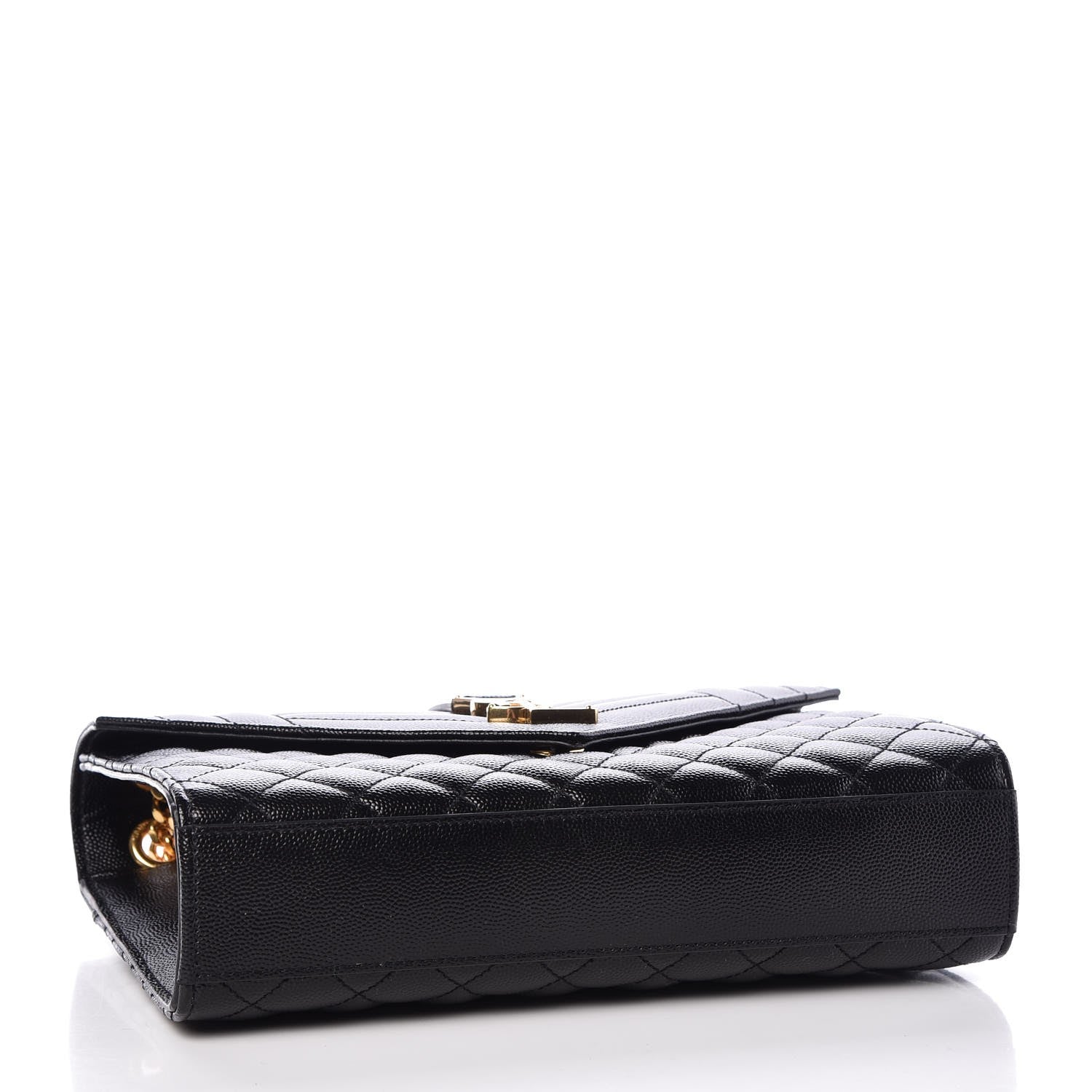 Saint Laurent Grain De Poudre Textured Mixed Matelasse Triquilt Medium Monogram Satchel Black 5 of 7