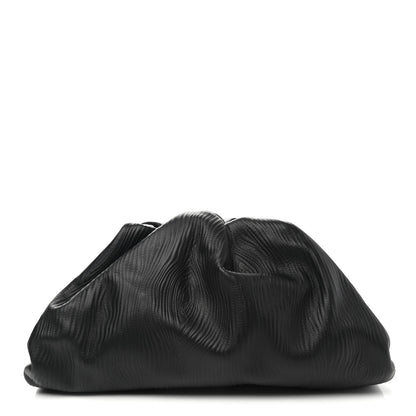 Bottega Veneta Bark Calfskin Embossed The Pouch Oversized Clutch Black 1 of 8