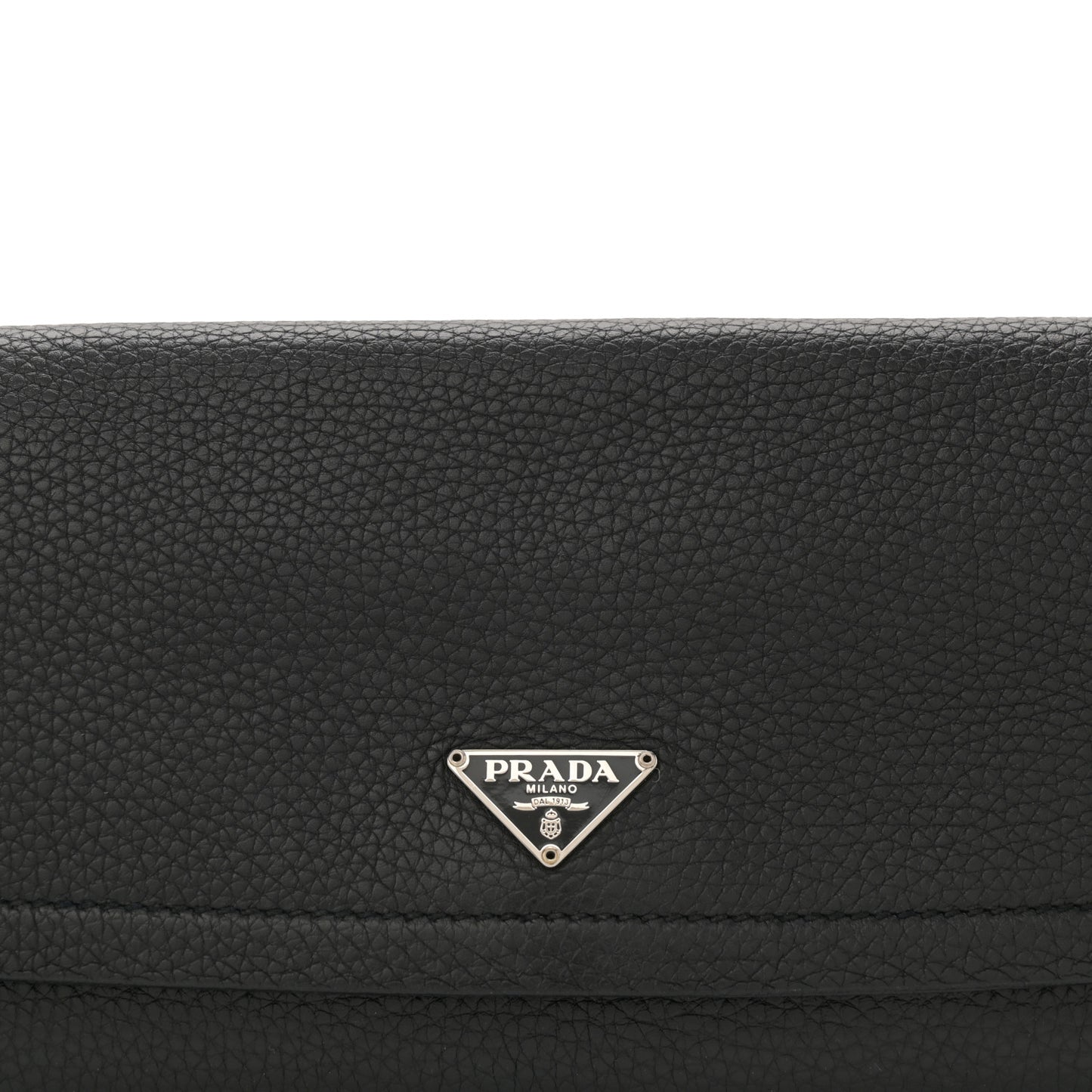Vitello Daino Swing Flap Shoulder Bag Black