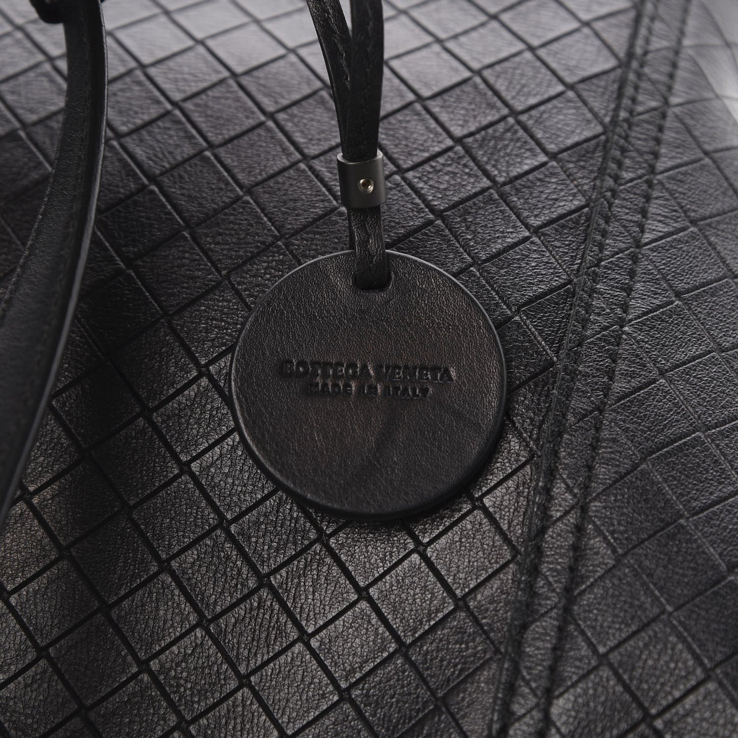Calfskin Intrecciomirage Antique Tote Black