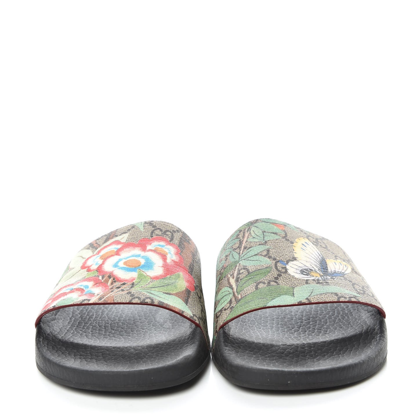 GG Supreme Monogram Tian Womens Slide Sandals 38 Beige Multicolor